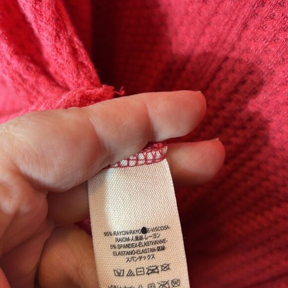 Free people women’s small oversized waffle ribbed gray long sleeve Lagenlook - Picture 6 of 6